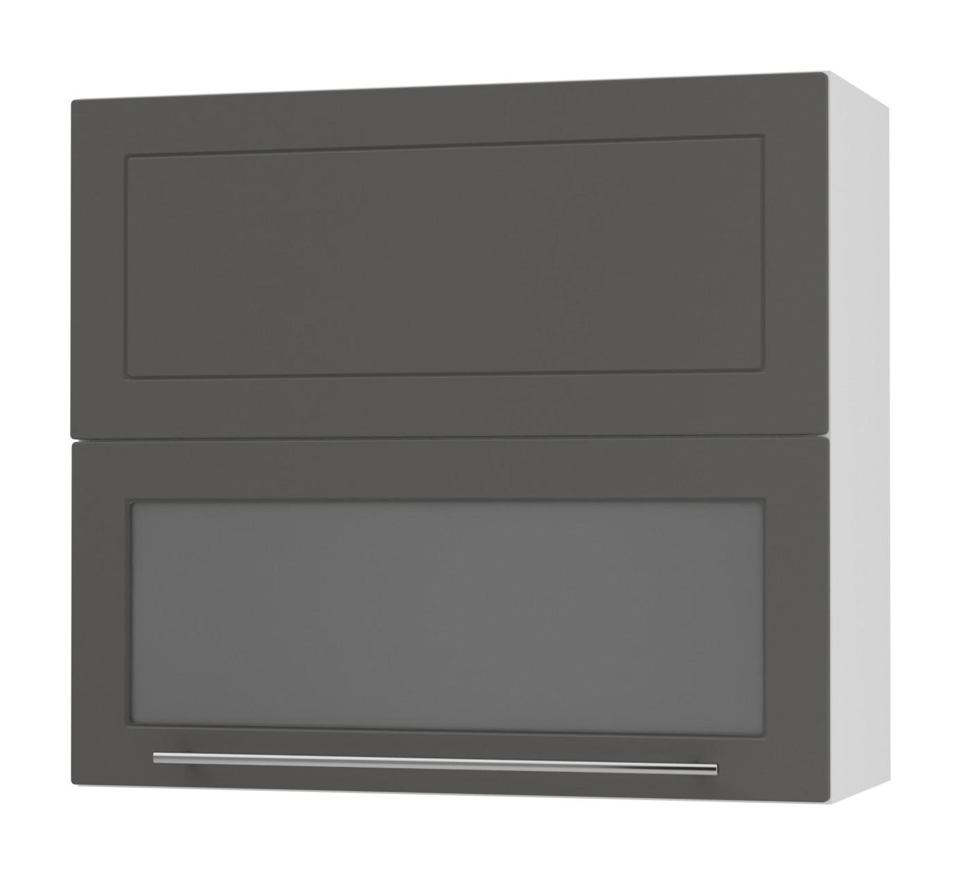 KÜCHENHÄNGESCHRANK Kvantum W8BS/80 Graphit Matt / Weiß Matt 80 / 32,5 / 72cm - Graphitfarben/Weiß, Holz/Holzwerkstoff (80/72/32.5cm) - Feldmann-Wohnen