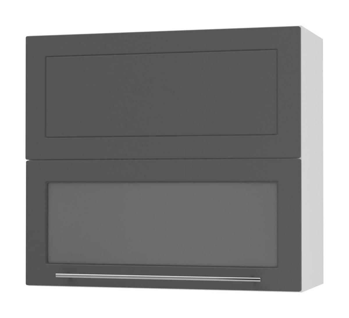 KÜCHENHÄNGESCHRANK Kvantum W8BS/80 Graphit Matt / Weiß Matt 80 / 32,5 / 72cm - Graphitfarben/Weiß, Holz/Holzwerkstoff (80/72/32.5cm) - Feldmann-Wohnen