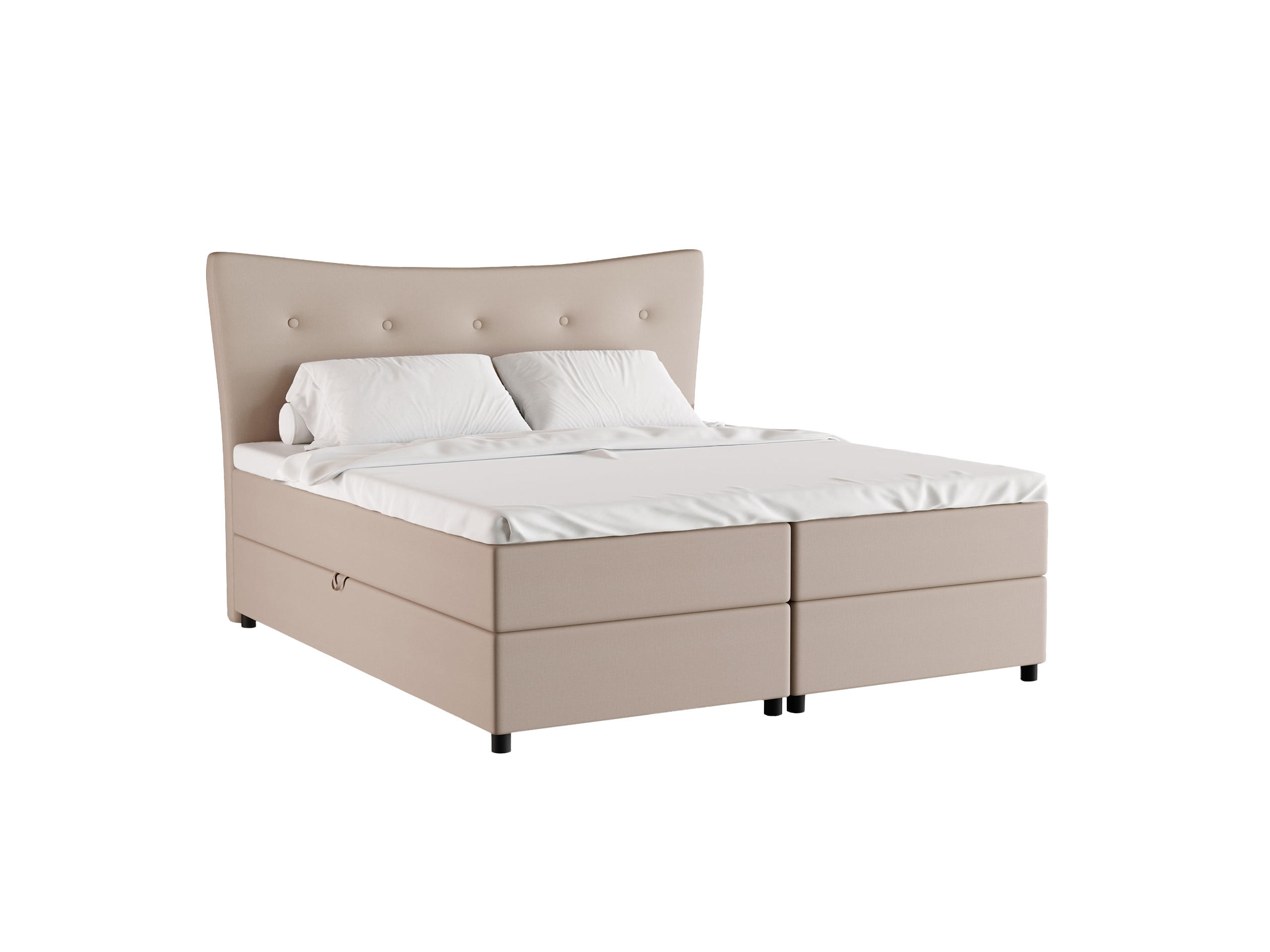 BOXBETT Nevada 180 x 200 cm Doppelbett mit hochwertiger Bonell-Matratze und Topper - cappuccino - Cappuccino, Holz (180/200cm) - Homesy