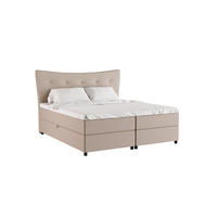 BOXBETT Nevada 180 x 200 cm Doppelbett mit hochwertiger Bonell-Matratze und Topper - cappuccino - Cappuccino, Holz (180/200cm) - Homesy