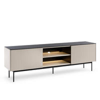 TV-ELEMENT OLDEN RTV1 Glasplatte Kaschmir - Kaschmir, Glas/Holzwerkstoff (180/52/39cm) - Komodee