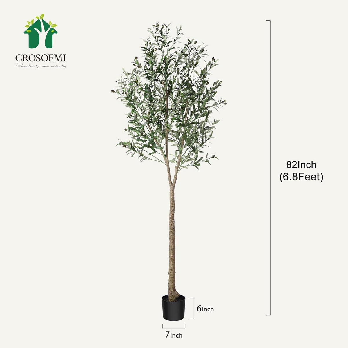 KUNSTBAUM Olivenbaum 210 cm - Grün, Kunststoff (213.4cm)