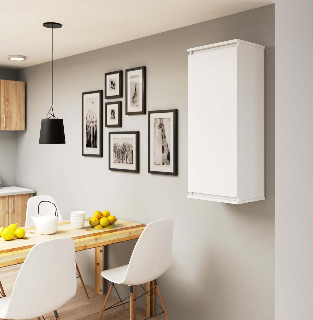 HÄNGESCHRANK Weiß 99/40/30 - Weiß, Holzwerkstoff (40/99/30cm) - RAUMHIRSCH FURNITURE