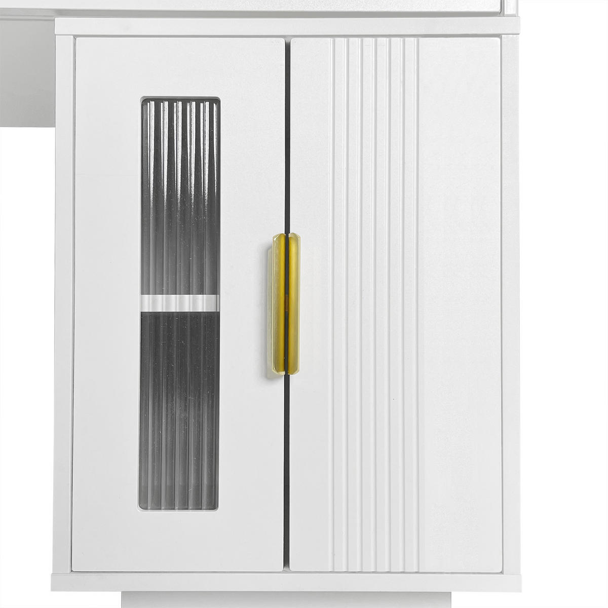 SCHMINKTISCH in Weiß Frisiertisch-Set mit LED Spiegel ausziehbar moderner Kosmetiktisch für Schlafzimmer, B100/T40/H78cm - Goldfarben/Weiß, Holzwerkstoff/Metall (100/131/40cm) - STILVORA