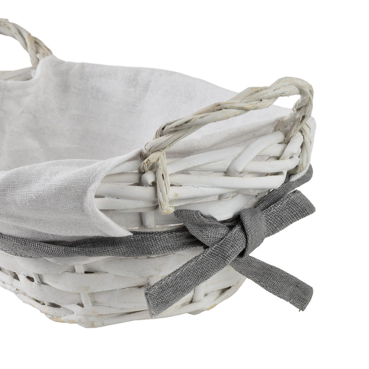 BROTKORB Sino Weiß 25x16x8 cm Naturmaterial - Weiß, Naturmaterialien (16/8/25cm) - Mondex