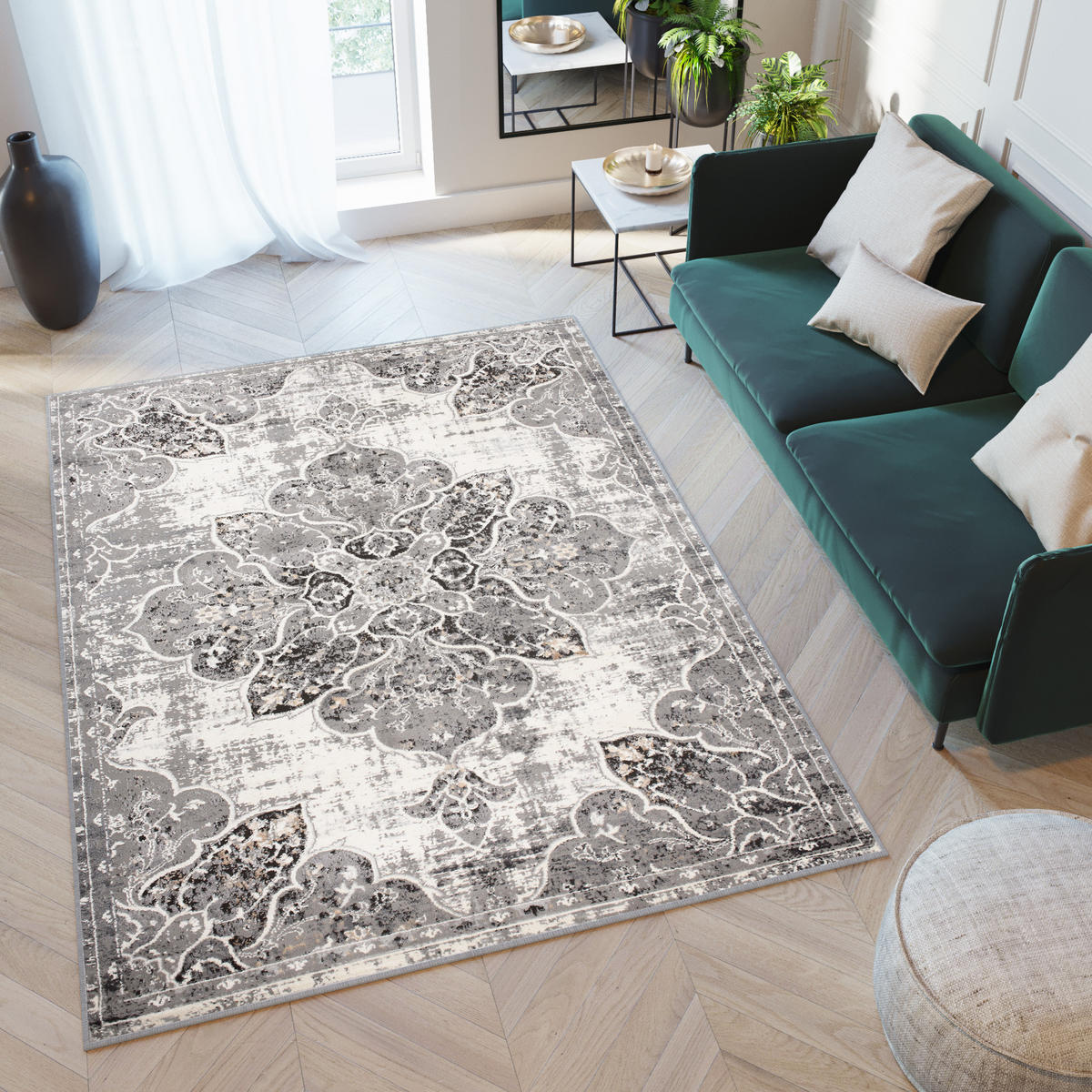 TEPPICH VALLEY Grau 140/200 cm - Grau, Textil (140/200cm) - Tapiso