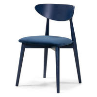 STUHL Ryga 48 x 45 x 80 cm, aus Holz mit gepolsterter Sitzfläche, blau - Blau, Metall (48/80/45cm) - Margaret Hadas24