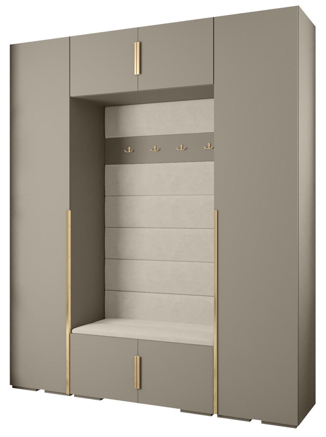 GARDEROBEN-SET 236,7/200/47 - Kaschmir/Goldfarben, Holz/Kunststoff (200/236.7/47cm) - Abiks Möbel