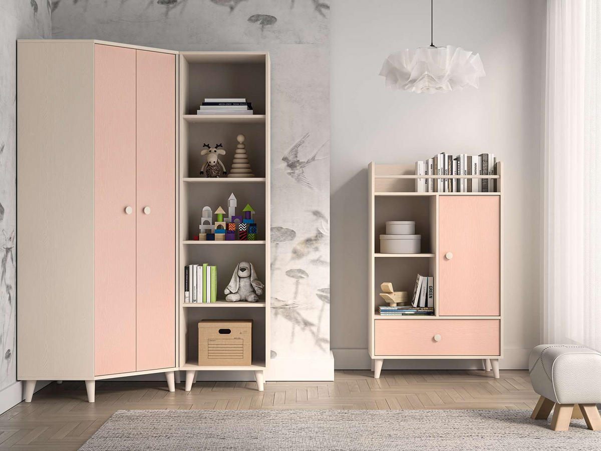 KLEIDERSCHRANK – 80 cm – Mevel – Rosa - Rosa, Holzwerkstoff (80/190/80cm) - hi-markt