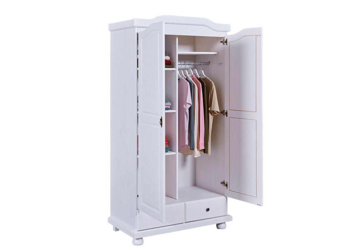 KLEIDERSCHRANK weiß - Weiß, Holzwerkstoff (104/198/56cm) - ebuy24