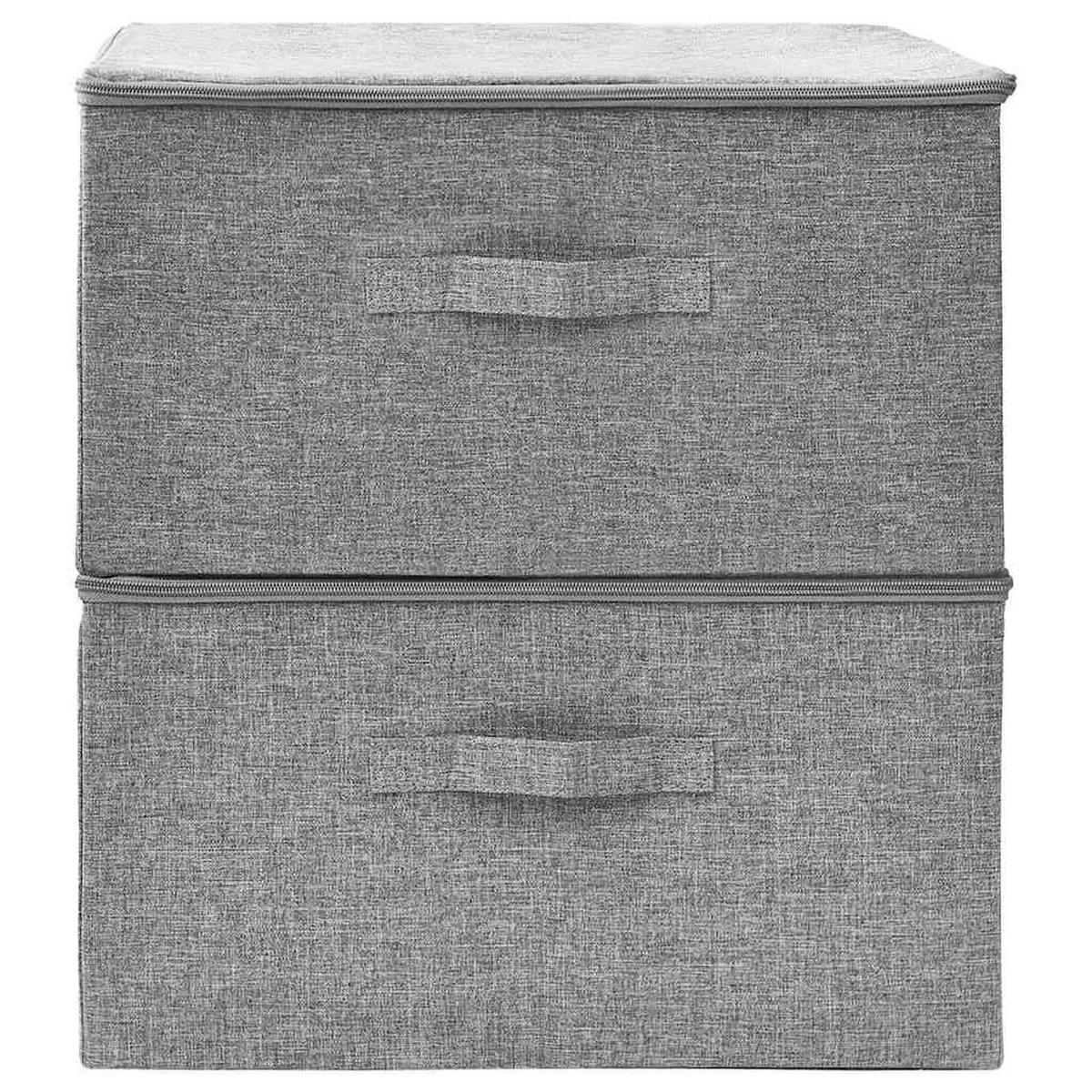 AUFBEWAHRUNGSBOXEN 2er set Stoff 43/34/23 Cm Grau - Grau, Textil (34/23/43cm) - vidaXL