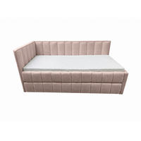 POLSTER-KINDERBETT LUKA 90x200 cm, links, mit Ausziehbett – Rosa - Rosa, Textil - KS Home Concept