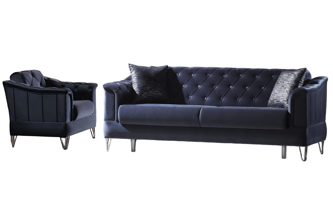 SITZGARNITUR Guido Anthrazit Stellvariante:3+1 - Anthrazit, Holz/Textil (225/85/85cm) - Villa Möbel