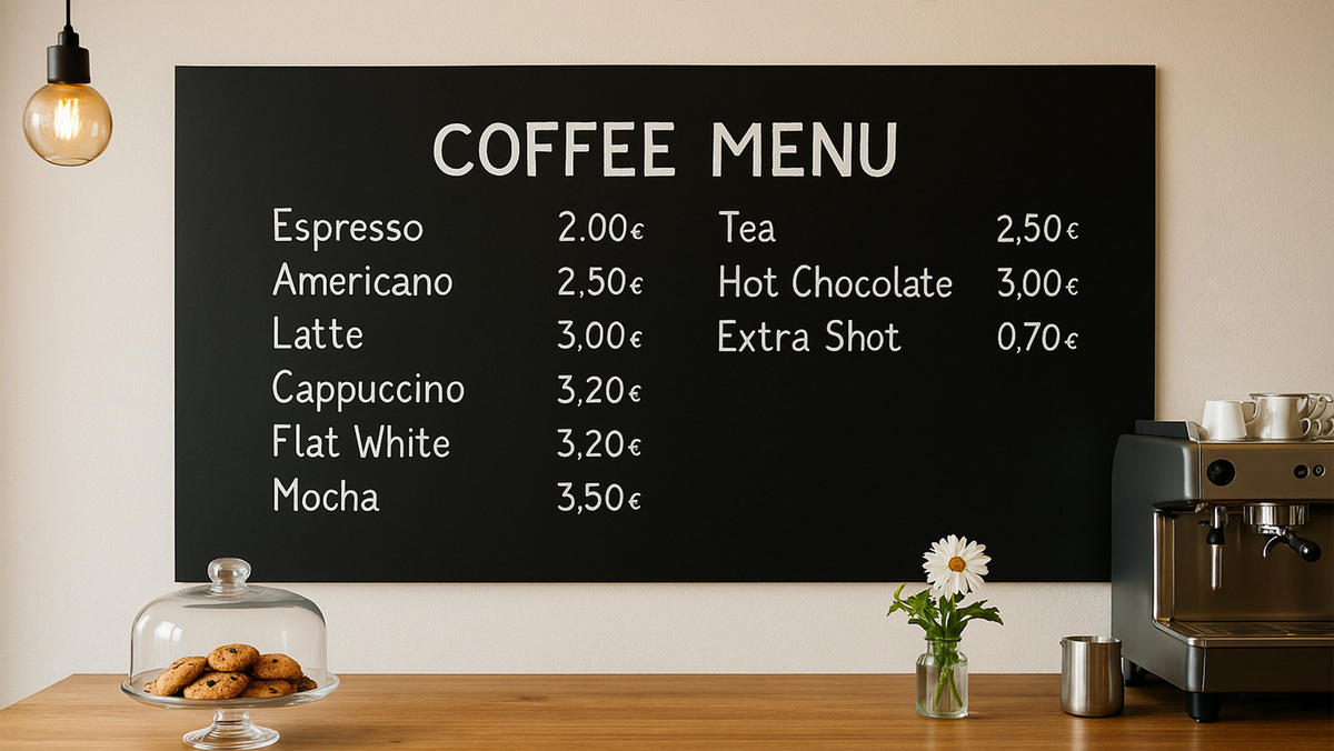 MAGNETPLATTE rahmenloses SLIMboard - Kreideoberfläche - 120x60 cm - Schwarz, Metall (120/60/0.3cm) - ALLboards