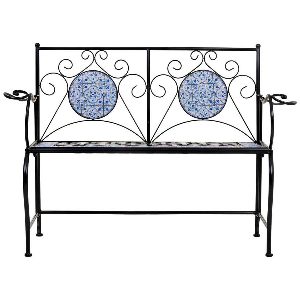 BANK, schwarz, 110x50x88cm - Schwarz, Metall (110/88/50cm) - Wanderlust