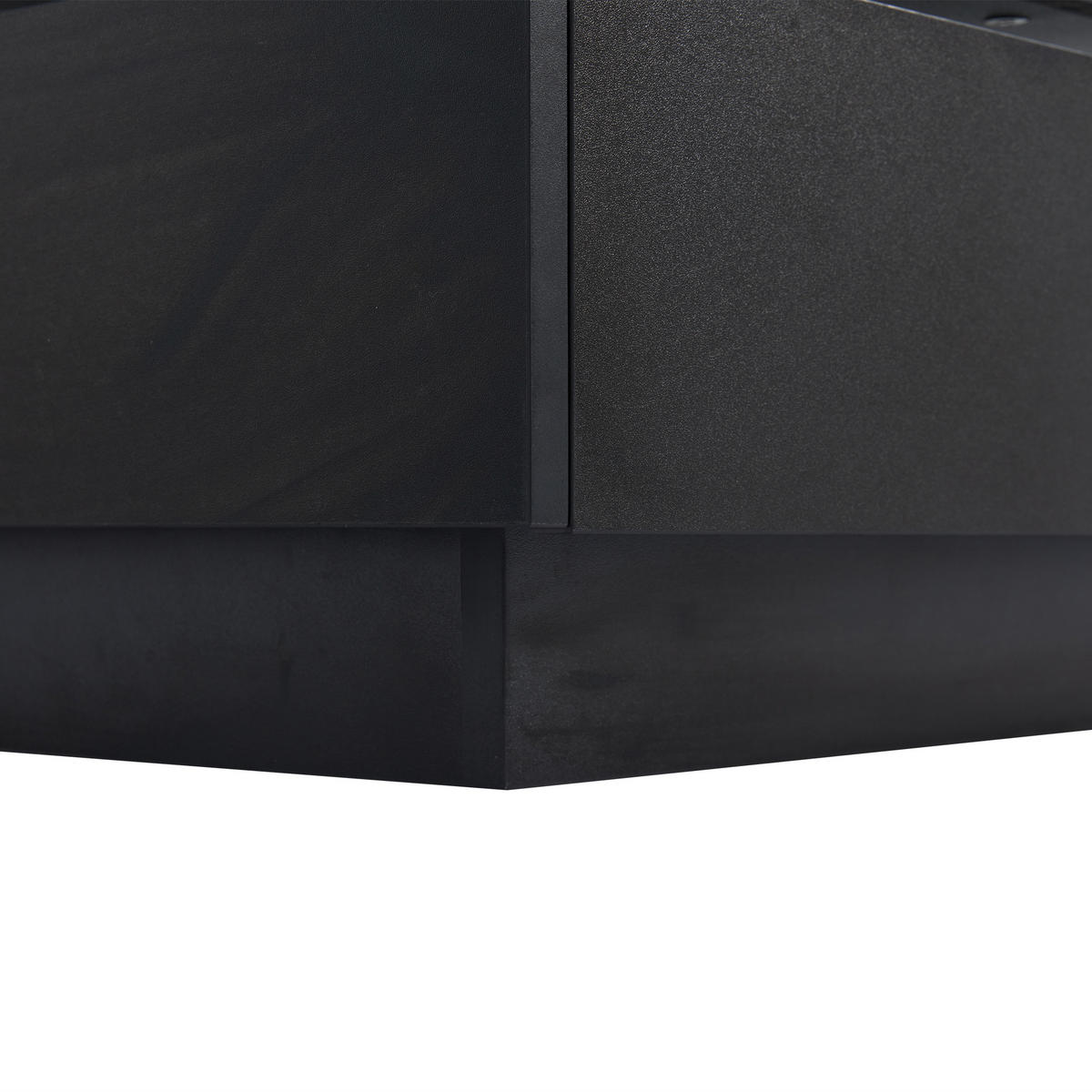 COUCHTISCH Schwarz, 60/60/38 cm, mit 360° drehbarer Tischplatte und 2 Schubladen - Schwarz, Holzwerkstoff (60/60/38cm) - CHICFURN
