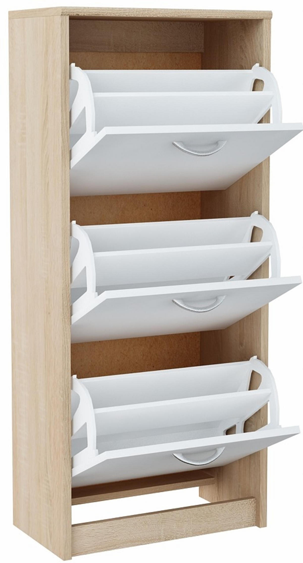 SCHUHSCHRANK 3S Sonoma Eiche-Weiß 50/28/116 cm - Weiß/Sonoma Eiche, Holzwerkstoff (50/116/28cm) - Matkam Möbel