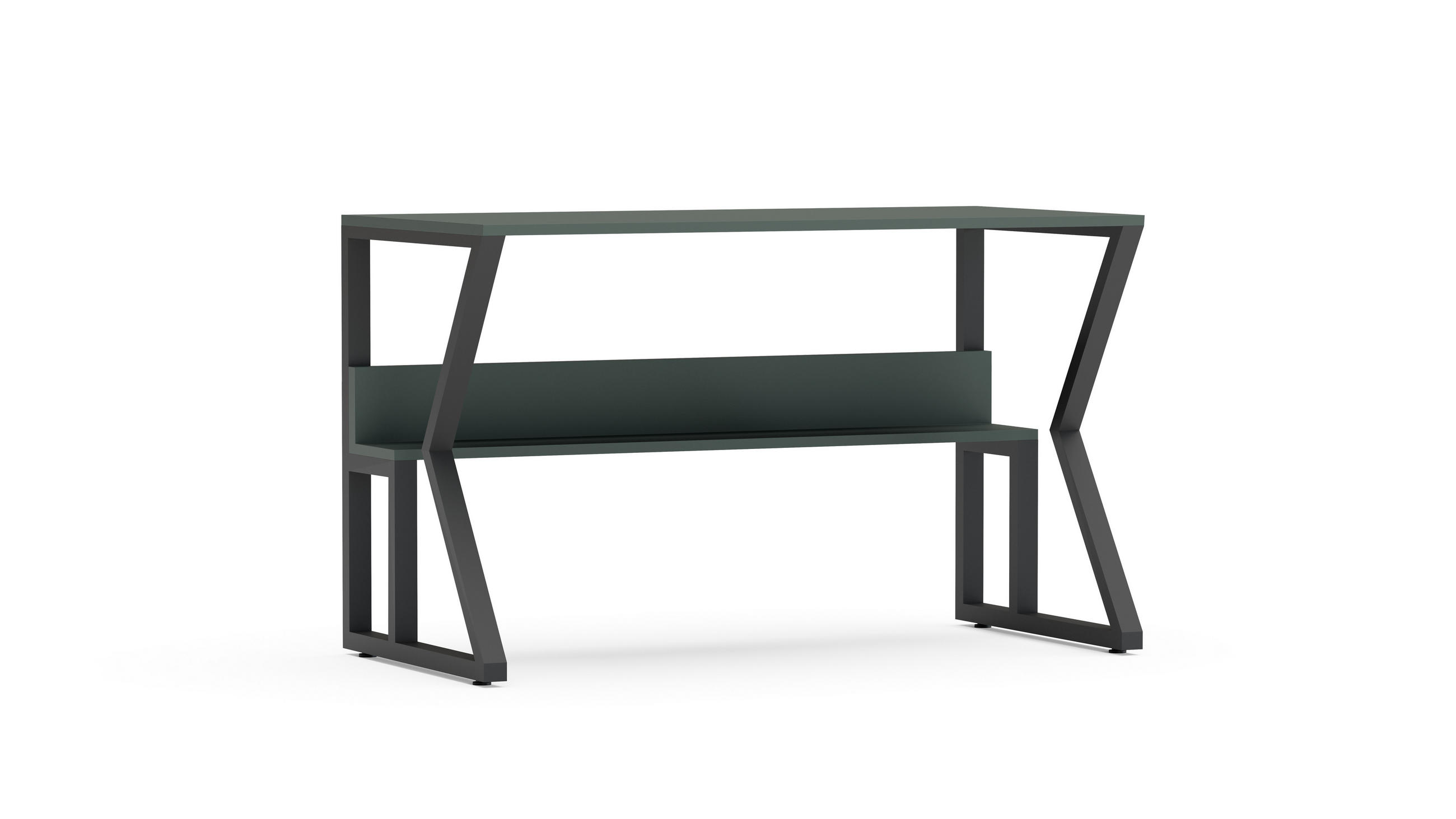 COMPUTERTISCH Wake - Schwarz/Grün, Holzwerkstoff (120/60/72.8cm) - Decorotika