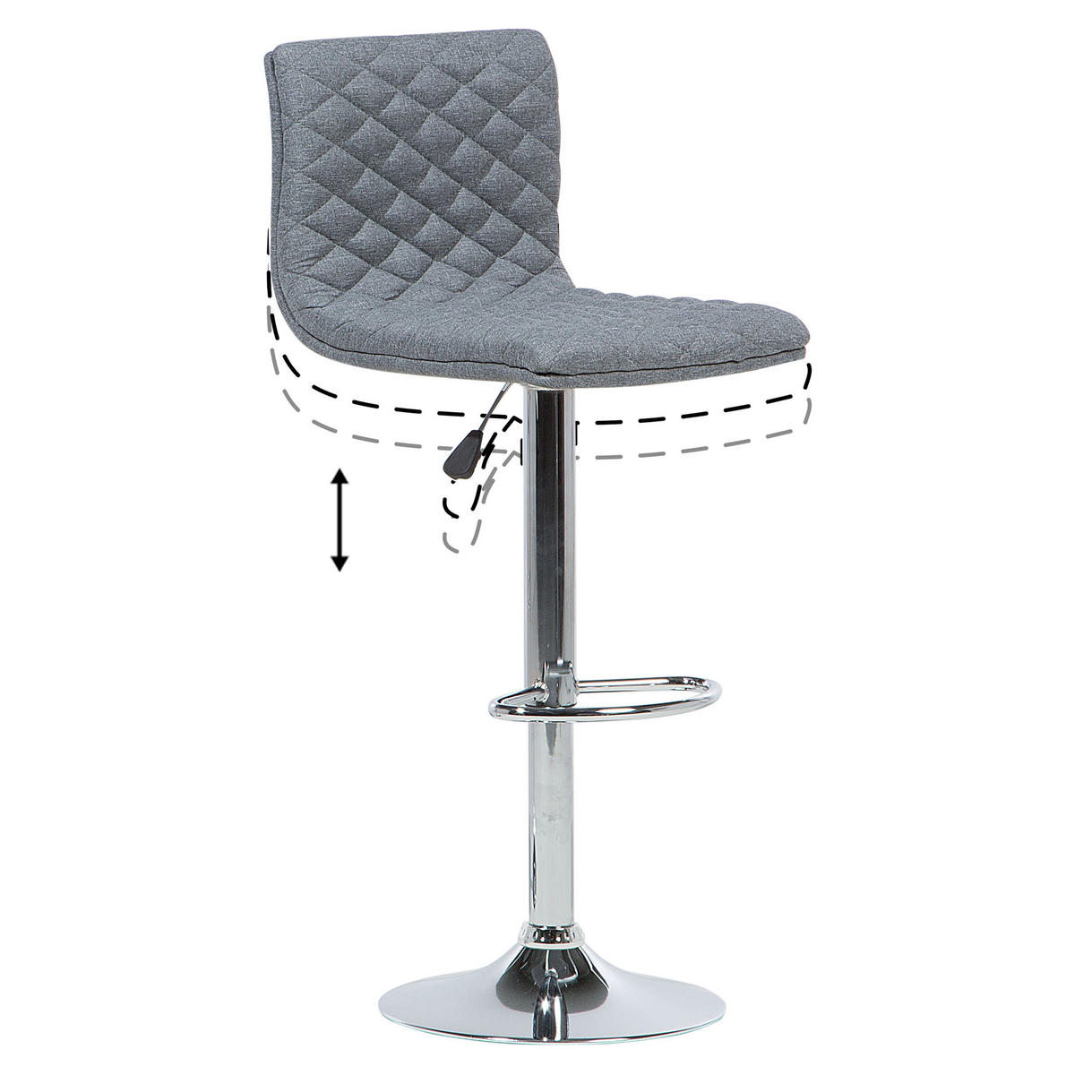 BARHOCKER 2er-Set Polsterbezug Grau Orlando - Grau, Textil/Metall (38/110/38cm) - Beliani