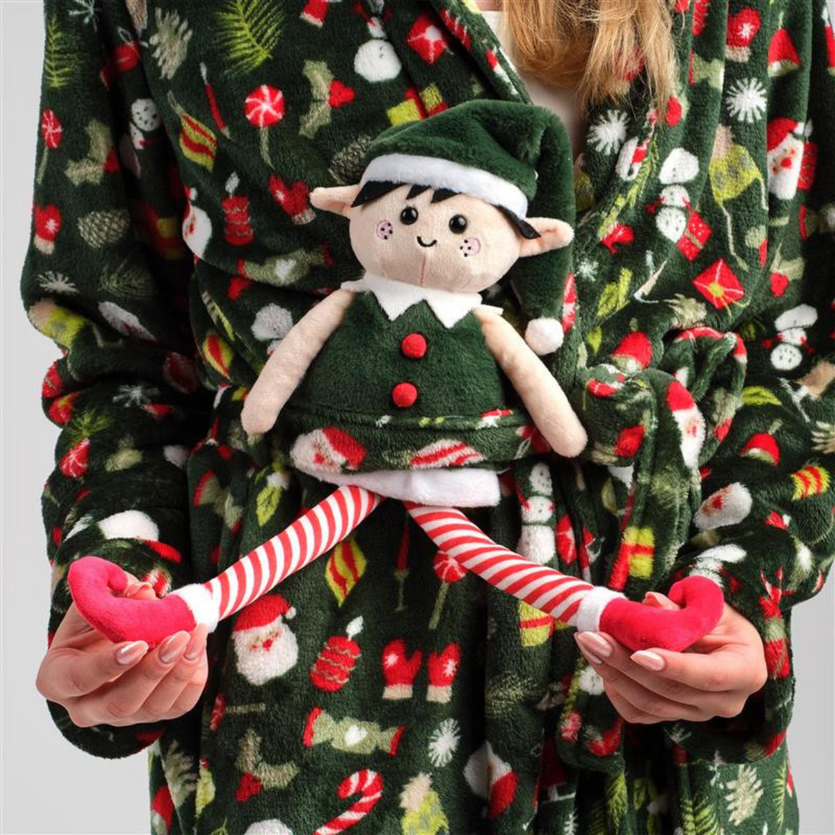 KUSCHELTIER Weihnachten Elfi, 40x11x7cm - Grün, Textil (7.5/40/11cm) - home&you