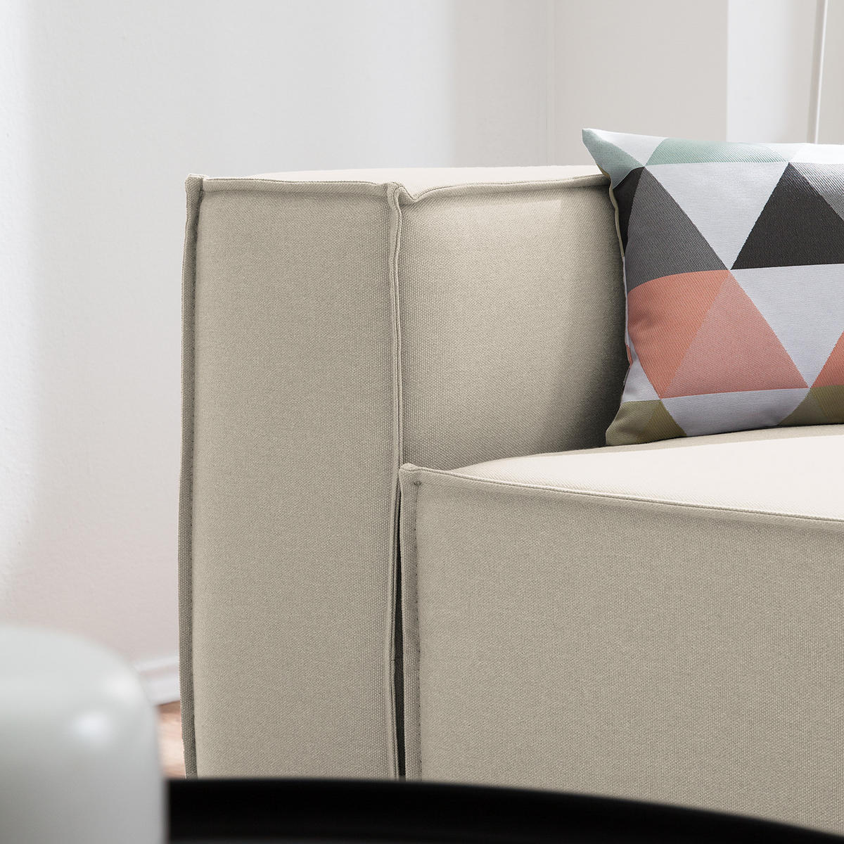 ECKSOFA mit Longchair - Schwarz/Weiß, Kunststoff/Textil (294/177cm) - home24