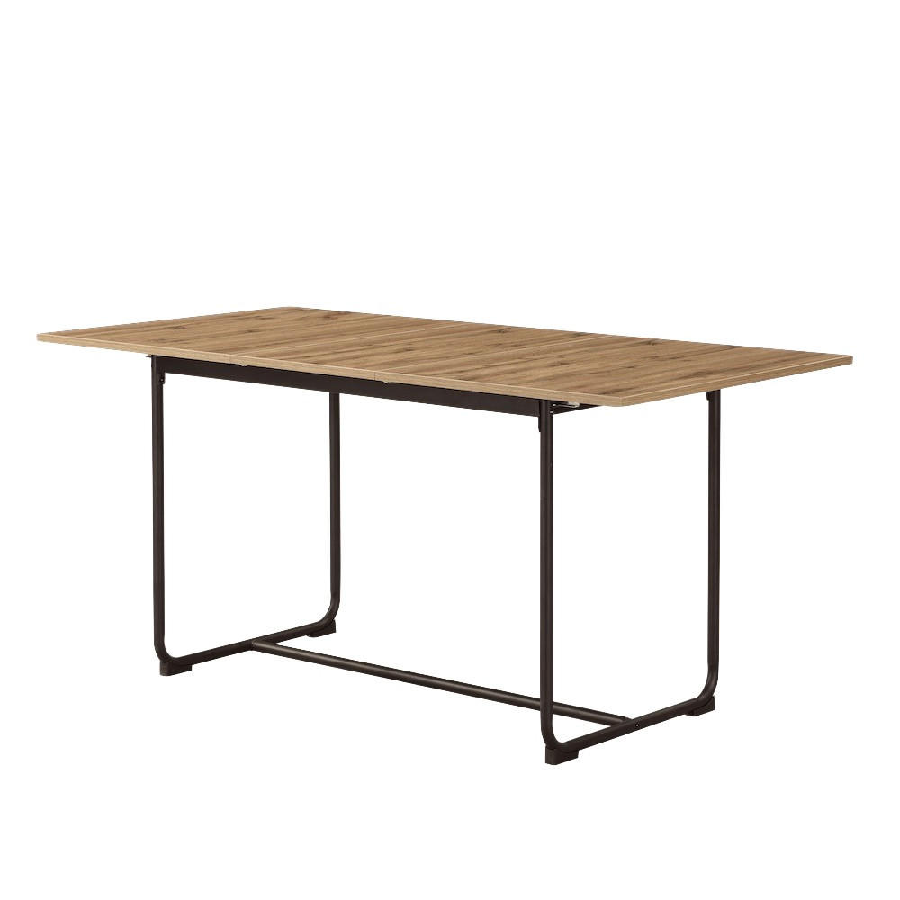 ESSTISCH PIUS 120-160/80/76 cm - Schwarz/Eiche Artisan, Holzwerkstoff/Metall (120/80/76cm) - B&D Home