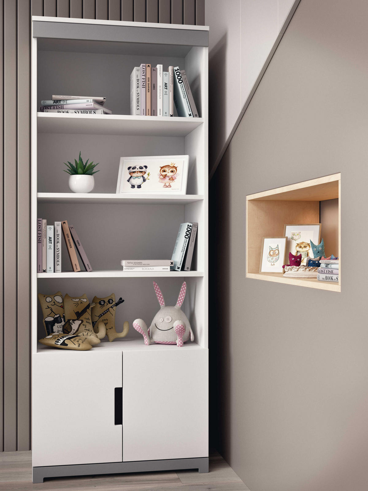 KINDERREGAL Tomi Weiß 70\180\44 - Weiß, Holzwerkstoff (70/180/44cm) - RAUMHIRSCH FURNITURE