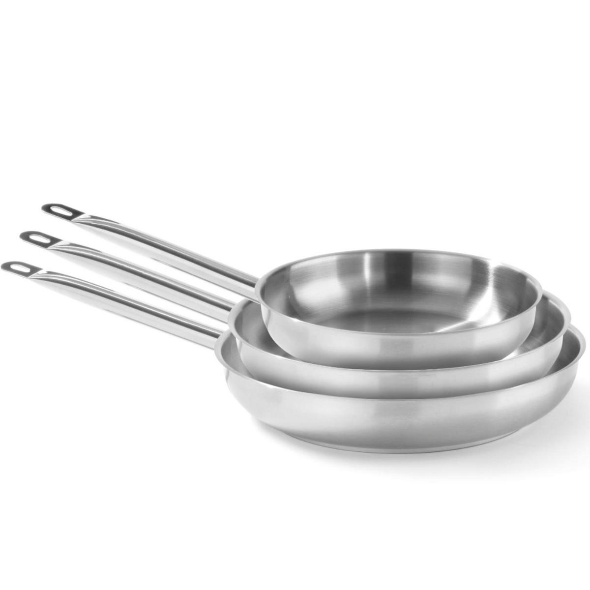 PROFI Line Bratpfanne ohne Deckel 2 l Durchmesser 240 mm - Hendi 835432 - Schwarz/Weiß, Metall (25/30/25cm) - Hendi
