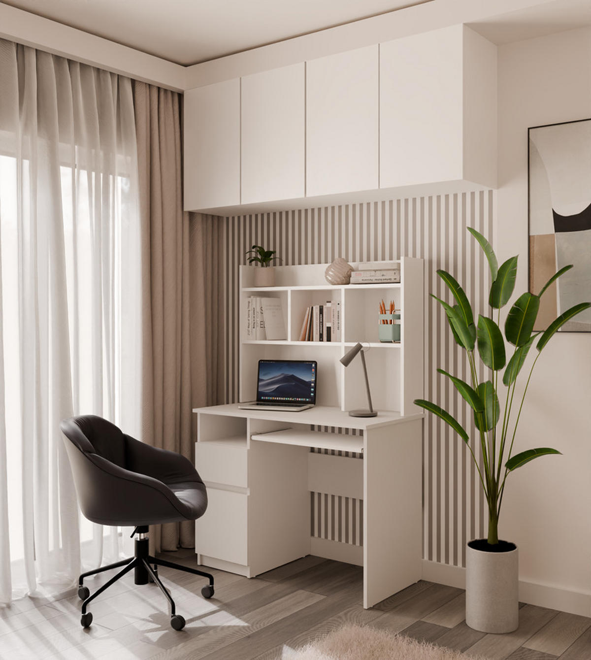 SCHREIBTISCH Weiß 98/145/51 - Weiß, Holzwerkstoff (51/98/145cm) - RAUMHIRSCH FURNITURE