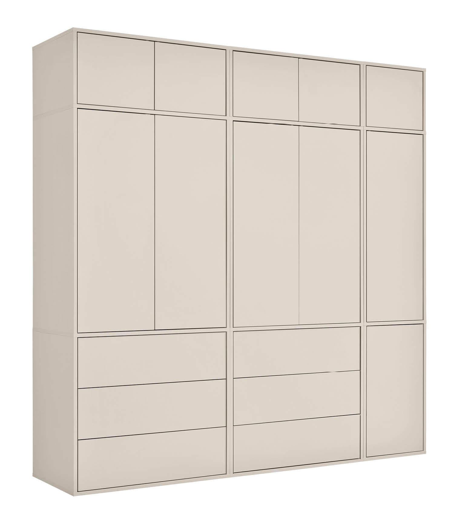 KLEIDERSCHRANK Der Robe - Beige, Holzwerkstoff (227/234/58cm) - Mokebo