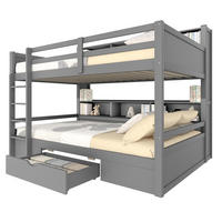 ETAGENBETT 90/200 cm in Grau mit Schublade und Ablagefächern - Grau, Holz (90/200cm) - OKMYHOME
