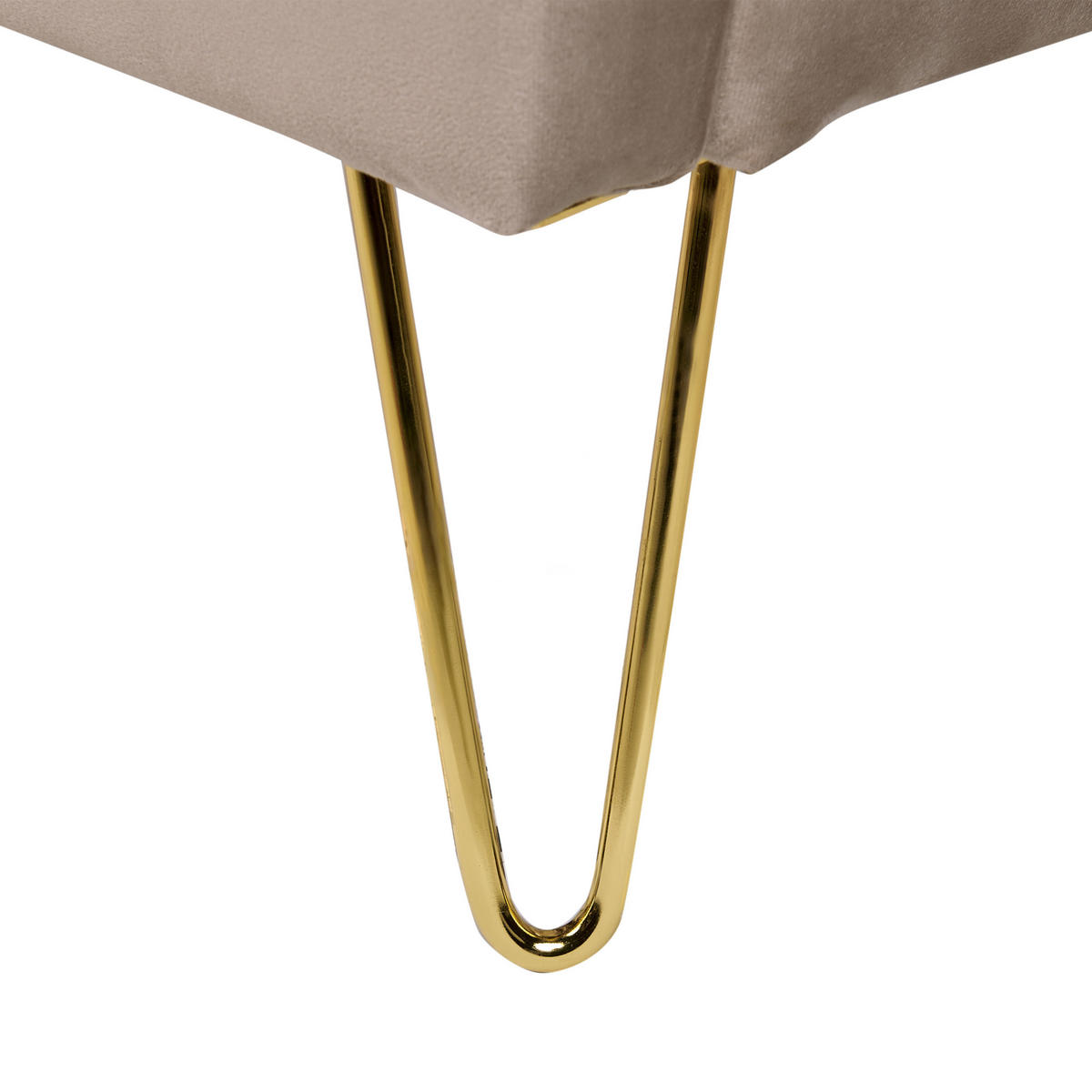 BETT mit Lattenrost 140/200 cm Samtstoff Taupe Ambillou - Taupe, Textil (140/200cm) - Beliani