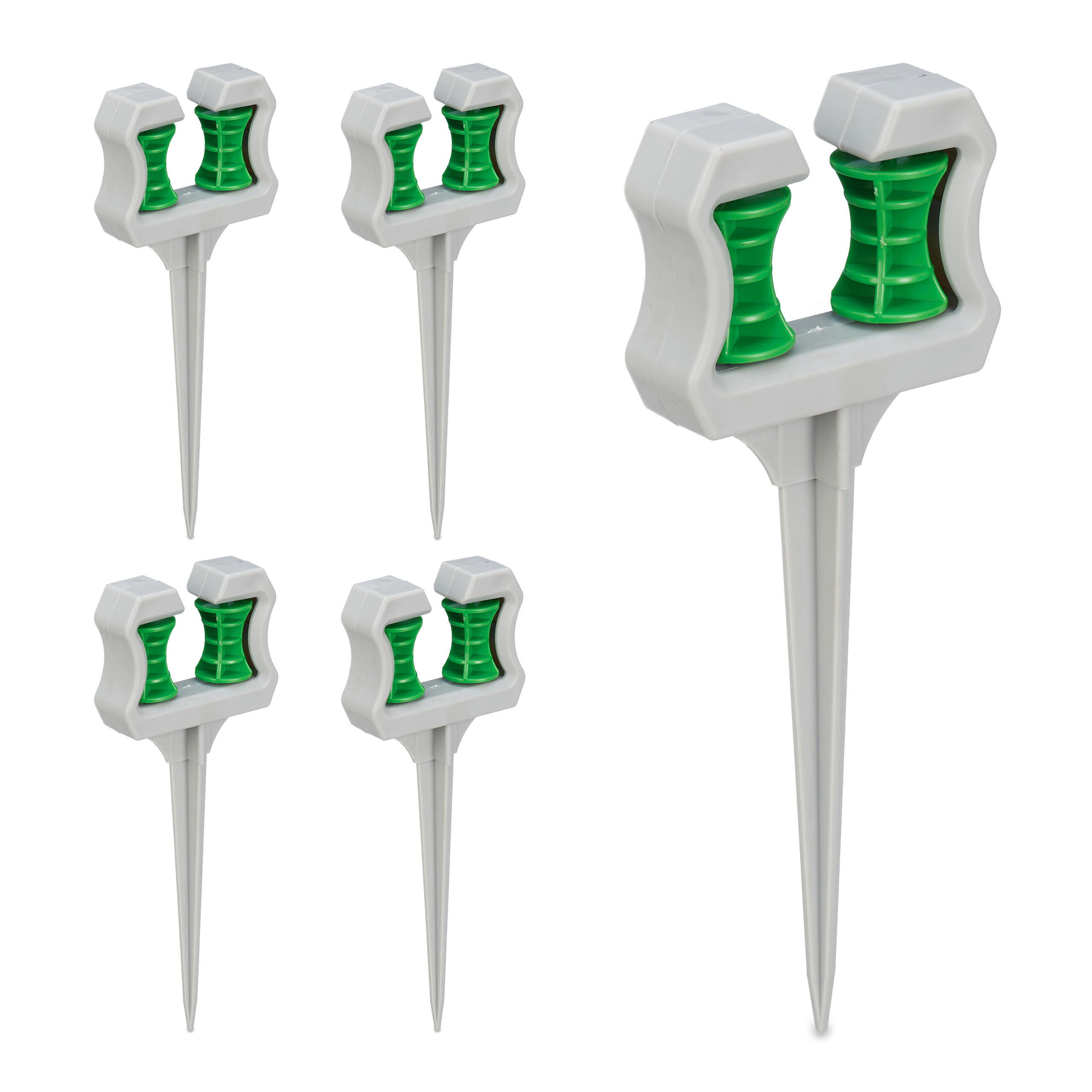 5XSCHLAUCHFÜHRUNG - Grau, Kunststoff (10/26/3.5cm) - Relaxdays