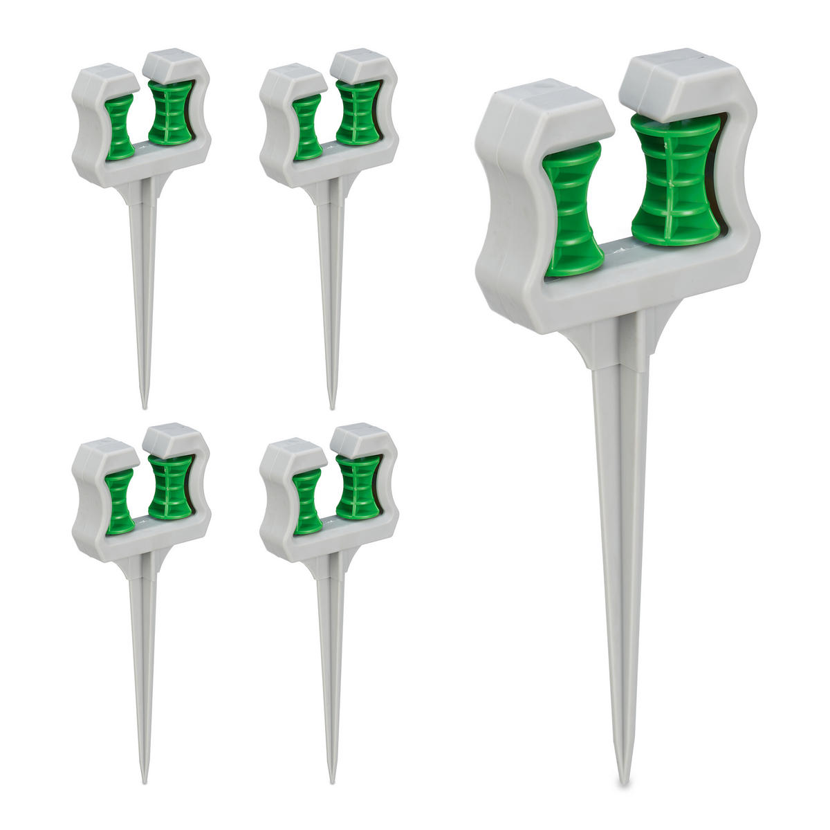 5XSCHLAUCHFÜHRUNG - Grau, Kunststoff (10/26/3.5cm) - Relaxdays