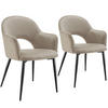 ARMLEHNSTUHL 2er Set Sachel 57 x 61 5 x 87 5 cm taupe - Taupe, Kunststoff (57/87.5/61.5cm) - tectake