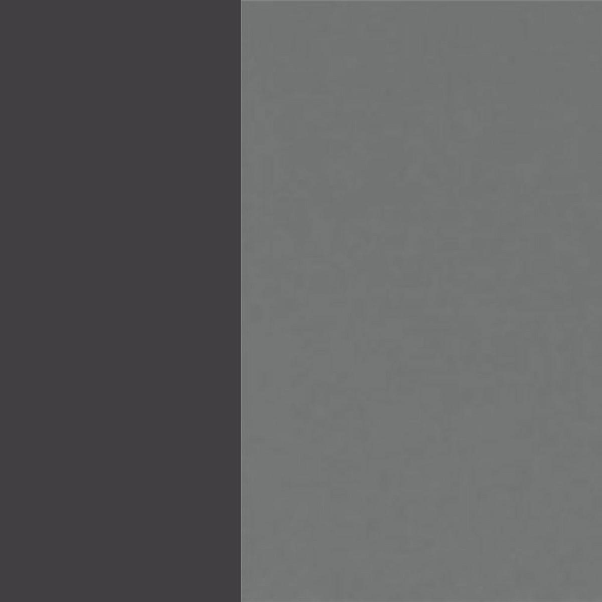 KÜCHENLEERBLOCK Bonn dust grey matt / lava matt 270 / 50 / 208cm mit Teilauszug (Blum Metabox) - Graphitfarben/Grau, Holzwerkstoff/Metall (270/208/50cm) - Feldmann-Wohnen