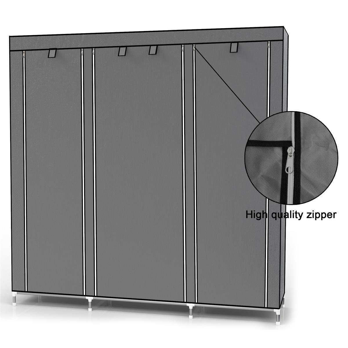 KLEIDERSCHRANK FALTBAR - Grau, Textil (45/175/150cm) - Intirilife