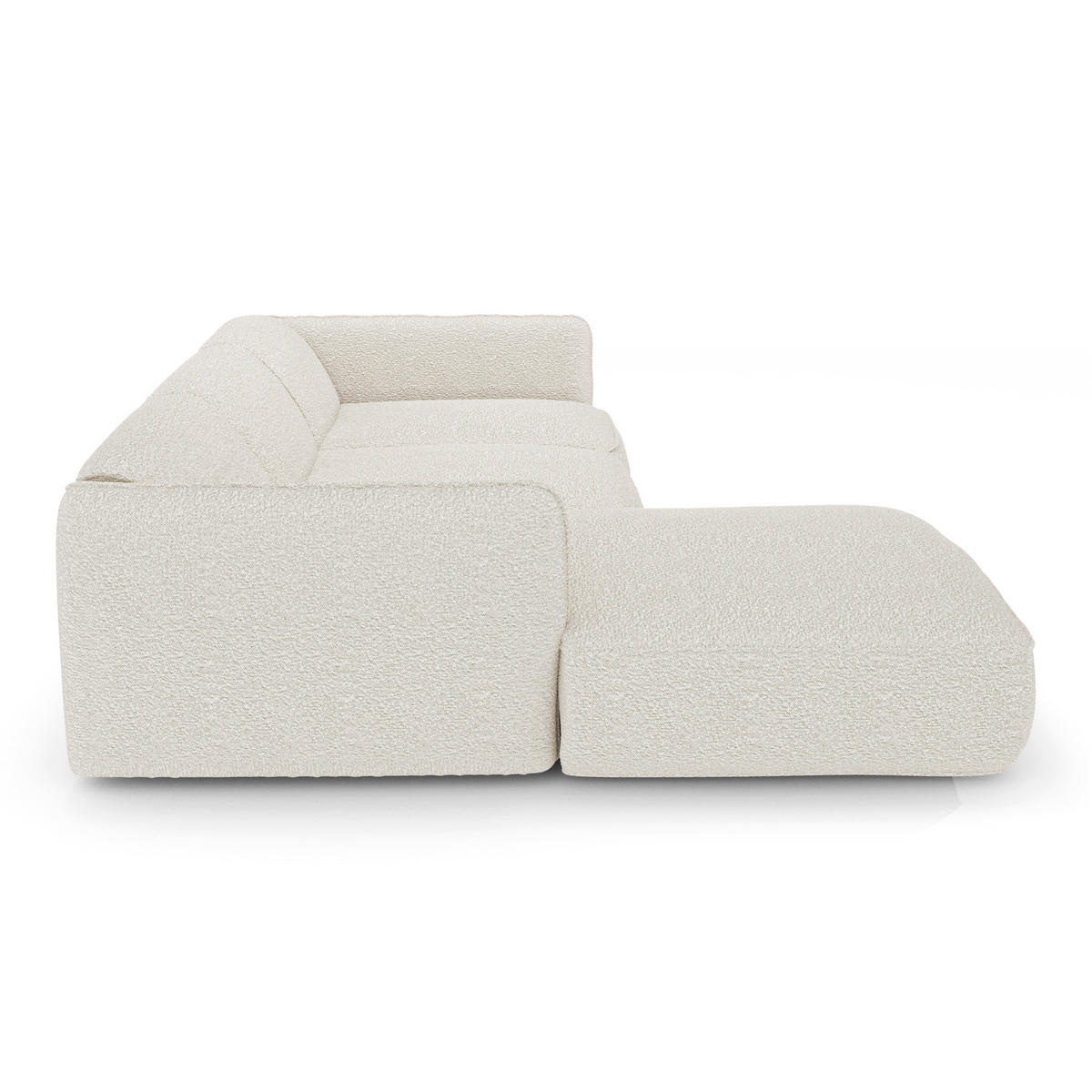 ECKSOFA LINKS Bouclé-Stoff Creme 272cm - Creme, Textil (165/272cm) - Sia Home