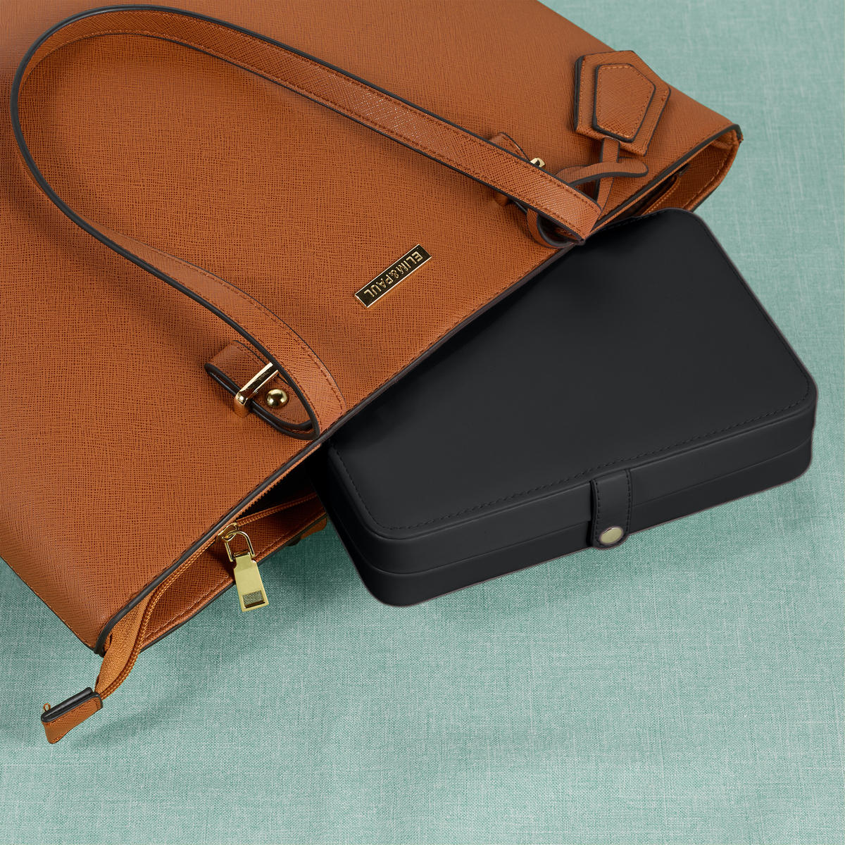 SCHMUCKKÄSTCHEN - Schwarz, Holzwerkstoff/Kunststoff (21/4.5/14.5cm) - Relaxdays