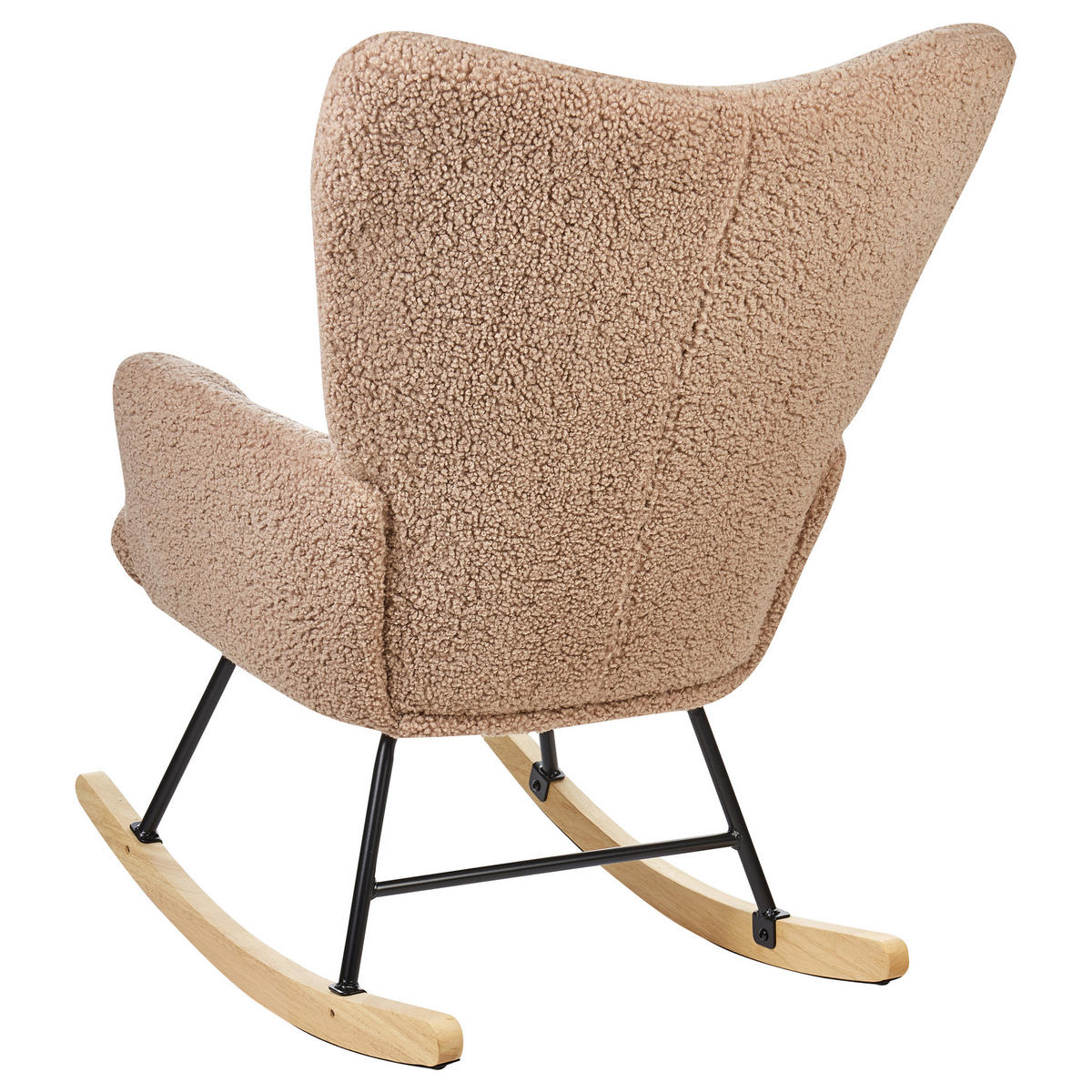 SCHAUKELSESSEL Bouclé Sandbeige Oulu - Hellbraun/Beige, Textil (71/104/83cm) - Beliani