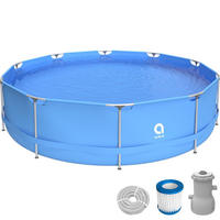 POOL Komplettset Framepool rund 360 x 76 cm blau mit Filterpumpe - Blau, Kunststoff (360/76/360cm) - Avenli