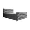 BOXBETT CHESTER 140x200, mit Matratze H3, Bonell und Topper, Monolith 92 - Grau, Holz/Textil (140/200cm) - Bedante