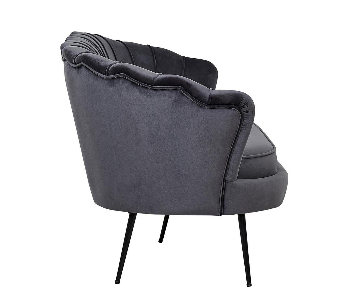 3-SITZER-SOFA Velours grau - Grau, Textil (181/79/78cm) - ebuy24