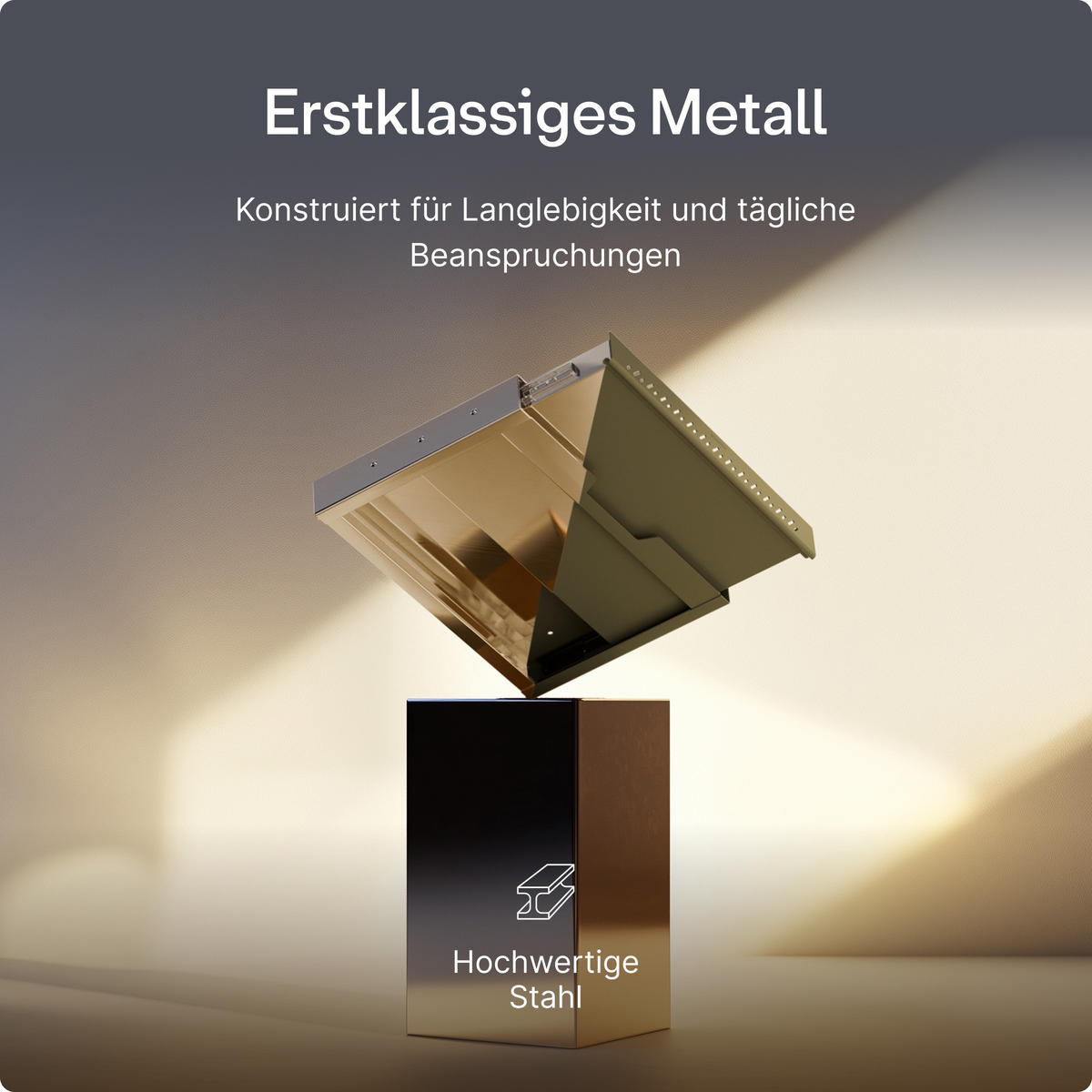 SCHUBLADEN-ORGANIZER unter dem Schreibtisch, 41x27x5cm Grün - Grün, Metall (41/27/5cm) - Desktronic