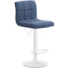 BARHOCKER Stoff blau - Blau/Weiß, Textil/Metall (46/94/47cm) - CLP