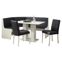 ECKBANKGRUPPE Danica Holzwerkstoff Weiß Polster Schwarz - Schwarz/Weiß, Holzwerkstoff (169/88/139cm) - 58aufmkessel