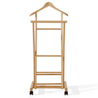 KLEIDERBUTLER AGLAS Herrendiener, auf Drehrollen, natürliches Buchenholz - Naturfarben, Holz (43/105/32cm) - KONSIMO®