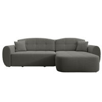 ECKSOFA Avessio Grau - Schwarz/Grau, Holz/Kunststoff (282/170cm) - Graingold