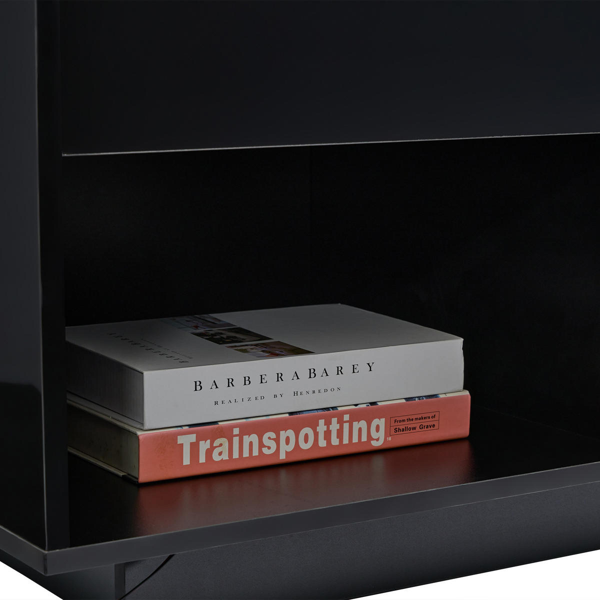 COUCHTISCH 100x50x55 cm Schwarz LED Lift Stauraum Hochglanz - Schwarz, Holzwerkstoff (100/50/70.5cm)