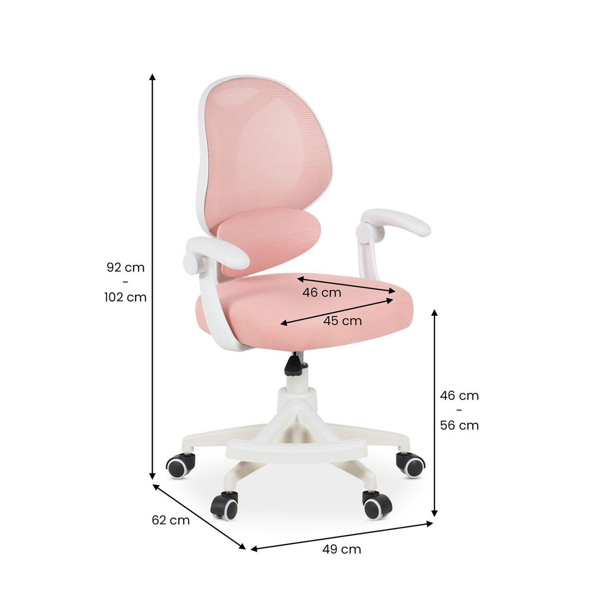 KINDERDREHSTUHL ISLA PINK - Pink, Textil (49/102/62cm) - IDIMEX